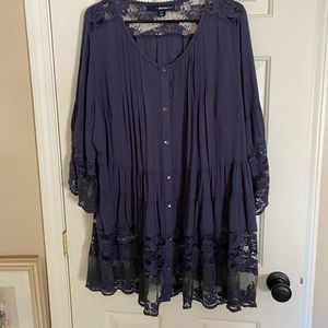 DENIM 24/7 LACED TUNIC - BRAND NEW - NEVER WORN